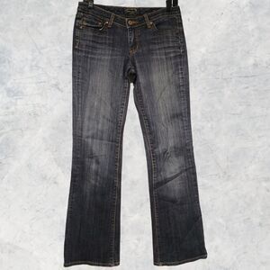 Seven7 Blue Denim Jeans Dark Wash Cotton/Spandex Flare Leg - Women's Size 27